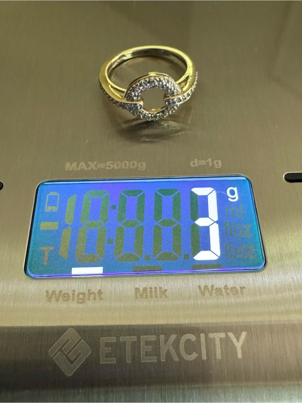 Macy's 14k Gold Pave Circle Link Ring